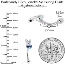 Load image into Gallery viewer, 16G 5/16 Easter Egg Bunny Curved Eyebrow Ring