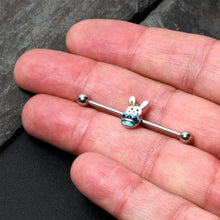 将图片加载到图库查看器,14G Easter Egg Bunny Industrial Barbell 38mm