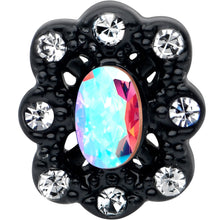 Load image into Gallery viewer, 20G 1/4 Aurora Gem Black Filigree Fantasy Nose Bone