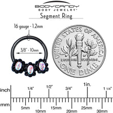 将图片加载到图库查看器,16G 3/8 Aurora Gem Black Magical Ovals Hinged Segment Ring