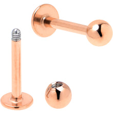 Load image into Gallery viewer, 16G 5/16 Rose Gold Tone Smiling Face Broken Heart Labret Set of 4