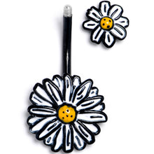 将图片加载到图库查看器,Black Pretty Daisy Flower Double Mount Belly Ring