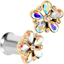Load image into Gallery viewer, Gem Filigree Flower Fantasy Double Flare Plug Set Sizes 6mm to 25mm