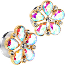 Load image into Gallery viewer, Gem Filigree Flower Fantasy Double Flare Plug Set Sizes 6mm to 25mm