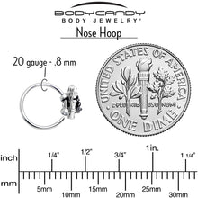 Load image into Gallery viewer, 20G 5/16 Clear CZ Gem Heart of Spider Nose Hoop