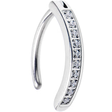 Load image into Gallery viewer, 14G 1/2 Implant Grade Titanium CZ Paved Hinged Hoop Belly Ring