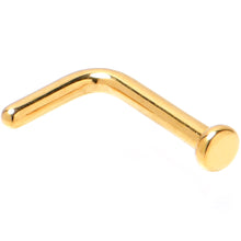 将图片加载到图库查看器,18G 1/4 Gold Tone ASTM F-136 Implant Grade Titanium 2mm Disc L Shape Nose Ring