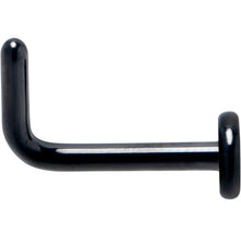 Load image into Gallery viewer, 18G 1/4 Black ASTM F-136 Implant Grade Titanium 3mm Disc End L Shape Nose Ring