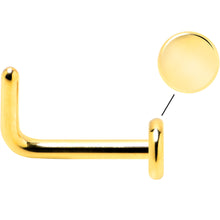 Load image into Gallery viewer, 18G 1/4 Gold Tone ASTM F-136 Implant Grade Titanium 3mm Disc L Shape Nose Ring