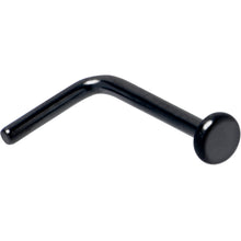 Load image into Gallery viewer, 20G 1/4 Black ASTM F-136 Implant Grade Titanium 2mm Disc End L Shape Nose Ring