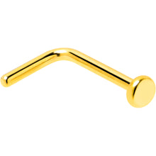将图片加载到图库查看器,20G 1/4 Gold Tone ASTM F-136 Implant Grade Titanium 2mm Disc L Shape Nose Ring