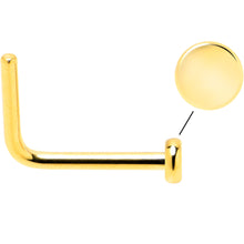 将图片加载到图库查看器,20G 1/4 Gold Tone ASTM F-136 Implant Grade Titanium 2mm Disc L Shape Nose Ring