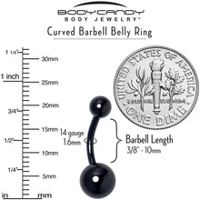 Load image into Gallery viewer, Black ASTM F-136 Implant Grade Titanium Internally Threaded Belly Ring