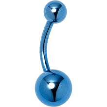 Load image into Gallery viewer, Blue ASTM F-136 Implant Grade Titanium Internally Threaded Belly Ring