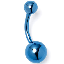 Load image into Gallery viewer, Blue ASTM F-136 Implant Grade Titanium Internally Threaded Belly Ring