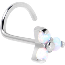 Load image into Gallery viewer, 20G 1/4 White Synthetic Opal ASTM F-136 Implant Grade Titanium Threadless Left Nose Screw