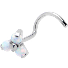 Load image into Gallery viewer, 20G 1/4 White Synthetic Opal ASTM F-136 Implant Grade Titanium Threadless Left Nose Screw