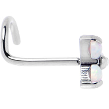Load image into Gallery viewer, 20G 1/4 White Synthetic Opal ASTM F-136 Implant Grade Titanium Threadless Left Nose Screw