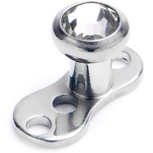 Load image into Gallery viewer, 14G 3mm Gem Bezel Top 3 Hole Dermal Implant Grade Titanium Anchor Base
