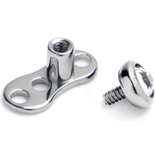 Load image into Gallery viewer, 16G 3mm Gem Bezel Top 3 Hole Dermal Implant Grade Titanium Anchor Base