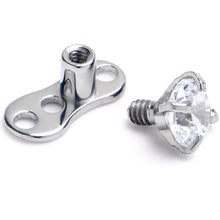 Load image into Gallery viewer, 14G 3mm CZ Top 3 Hole Dermal Implant Grade Titanium Anchor Base