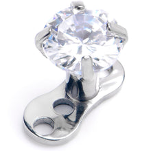 Load image into Gallery viewer, 16G 4mm CZ Top 3 Hole Dermal Implant Grade Titanium Anchor Base
