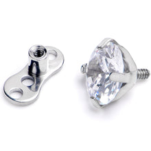 Load image into Gallery viewer, 16G 5mm CZ Top 3 Hole Dermal Implant Grade Titanium Anchor Base
