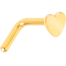 Load image into Gallery viewer, 18G 1/4 Gold Tone ASTM F-136 Implant Grade Titanium Heart End L Shape Nose Ring