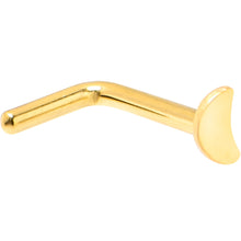 Load image into Gallery viewer, 18G 1/4 Gold Tone ASTM F-136 Implant Grade Titanium Moon End L Shape Nose Ring