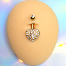 将图片加载到图库查看器,Clear Gem Gold Tone Ultra Luxe Heart Belly Ring