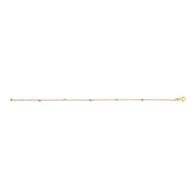 将图片加载到图库查看器,14K Yellow Gold Alternating Red Ruby and White Diamond Bezel Station Chain Bracelet (I-J Color, SI2-I1 Clarity) - 7.5" Inches