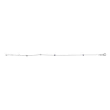 将图片加载到图库查看器,14K White Gold Alternating Blue Sapphire and Diamond Bezel Station Chain Bracelet - Size 7.5 inch