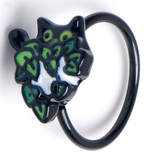 Load image into Gallery viewer, 20G 5/16 Black Pouncing Cat Nose Hoop