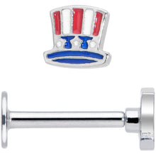 Load image into Gallery viewer, 16G 5/16 Patriotic Uncle Sam Top Hat Labret Monroe Tragus