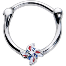Load image into Gallery viewer, 16G 3/8 Patriotic Pinwheel Cartilage Clicker