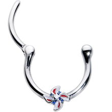 Load image into Gallery viewer, 16G 3/8 Patriotic Pinwheel Cartilage Clicker