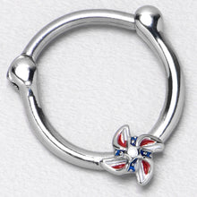 Load image into Gallery viewer, 16G 3/8 Patriotic Pinwheel Cartilage Clicker