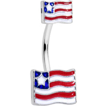 Load image into Gallery viewer, Patriotic Flag Double Mount Belly Ring