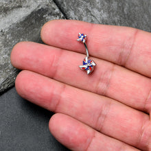 将图片加载到图库查看器,Patriotic Pinwheel Double Mount Belly Ring