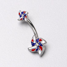 将图片加载到图库查看器,Patriotic Pinwheel Double Mount Belly Ring