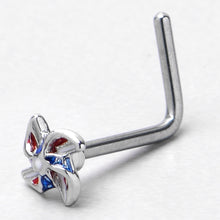 将图片加载到图库查看器,20G 7mm Patriotic Pinwheel L Shape Nose Ring
