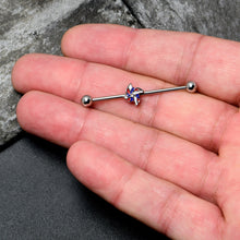 Load image into Gallery viewer, 14G Patriotic Pinwheel Industrial Barbell 38mm