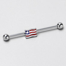 Load image into Gallery viewer, 14G Patriotic Flag Industrial Barbell 38mm