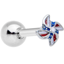 将图片加载到图库查看器,16G 1/4 Patriotic Pinwheel Cartilage Tragus Earring