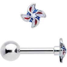 将图片加载到图库查看器,16G 1/4 Patriotic Pinwheel Cartilage Tragus Earring