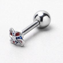 将图片加载到图库查看器,16G 1/4 Patriotic Pinwheel Cartilage Tragus Earring