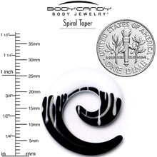 将图片加载到图库查看器,0G Black White Reverse Drip Acrylic Spiral Taper Set