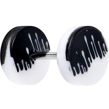 将图片加载到图库查看器,16G Black White Reverse Drip Acrylic Cheater Plug Set