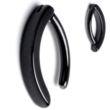 Load image into Gallery viewer, 14G 3/8 Black ASTM F-136 Implant Grade Titanium Hinged Hoop Belly Ring