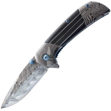 Load image into Gallery viewer, 7.75" Titanium & Damascus Folding Knife